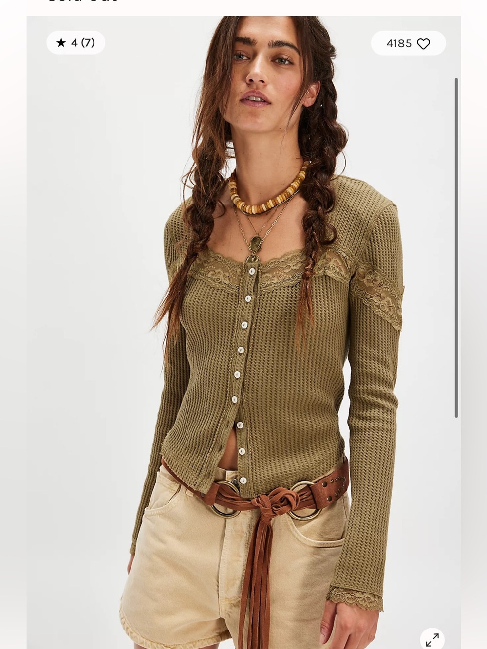 Free People Let's Party Cardi - Gothic Olive med